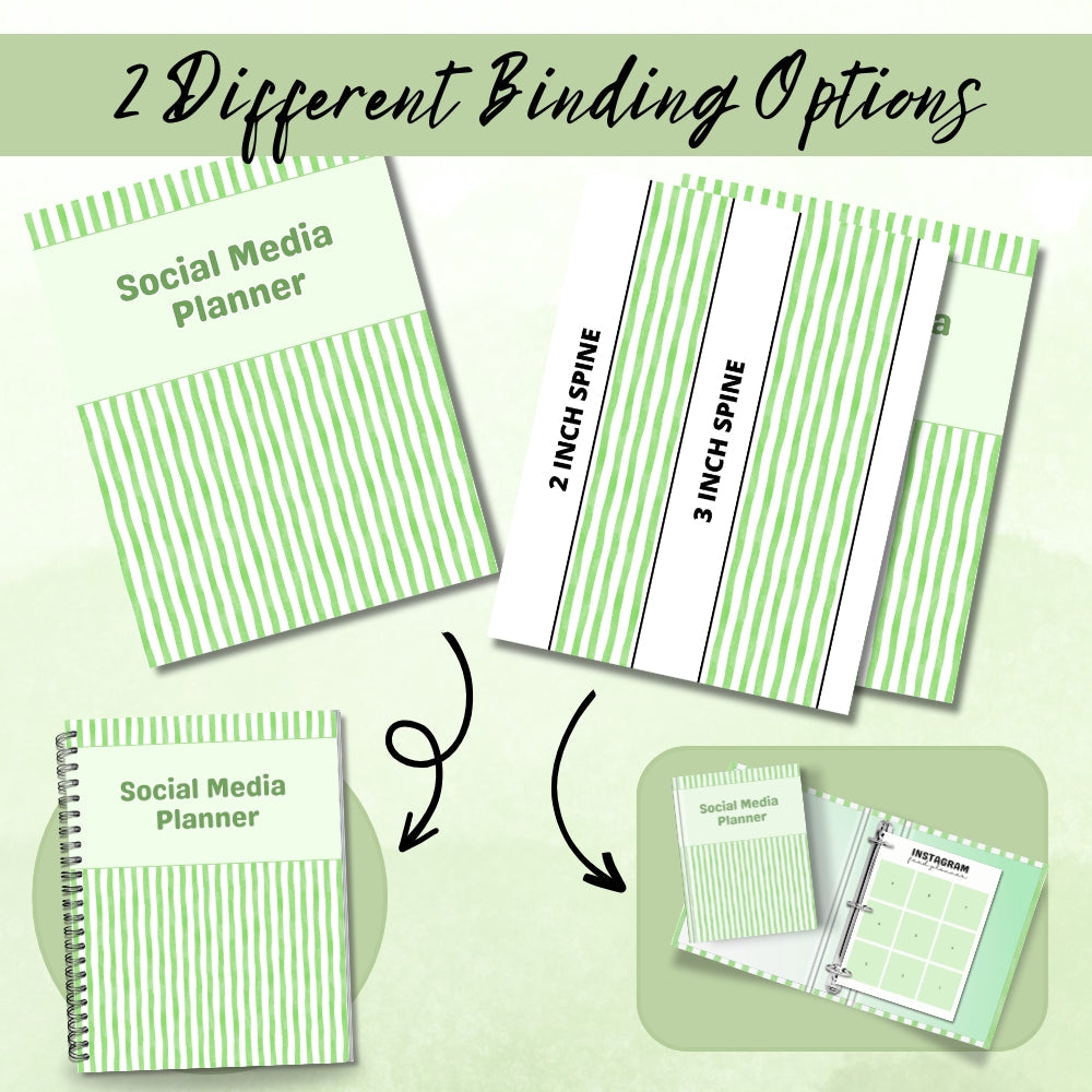 PLR Social Media Planner | Green Editable Marketing Templates