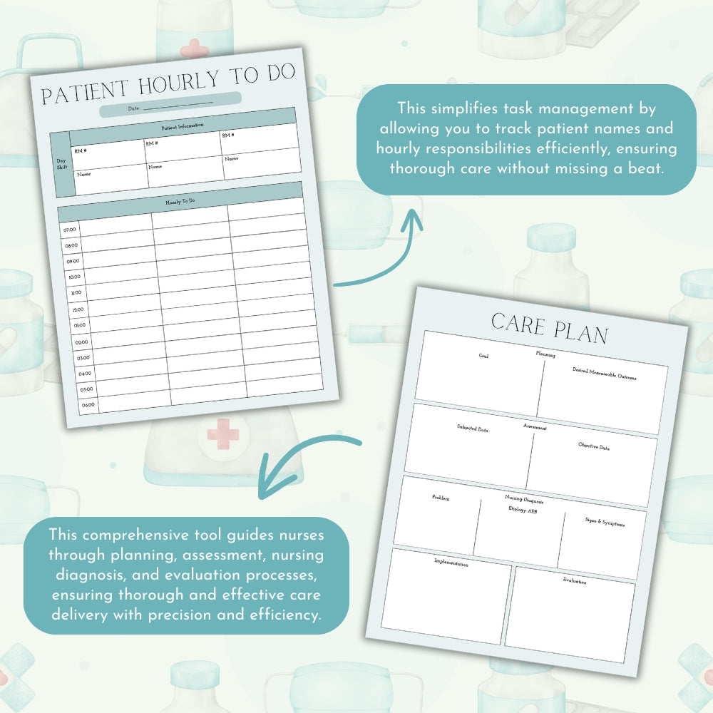 PLR Nurse Planner | Editable Healthcare Worker Organizer Templates