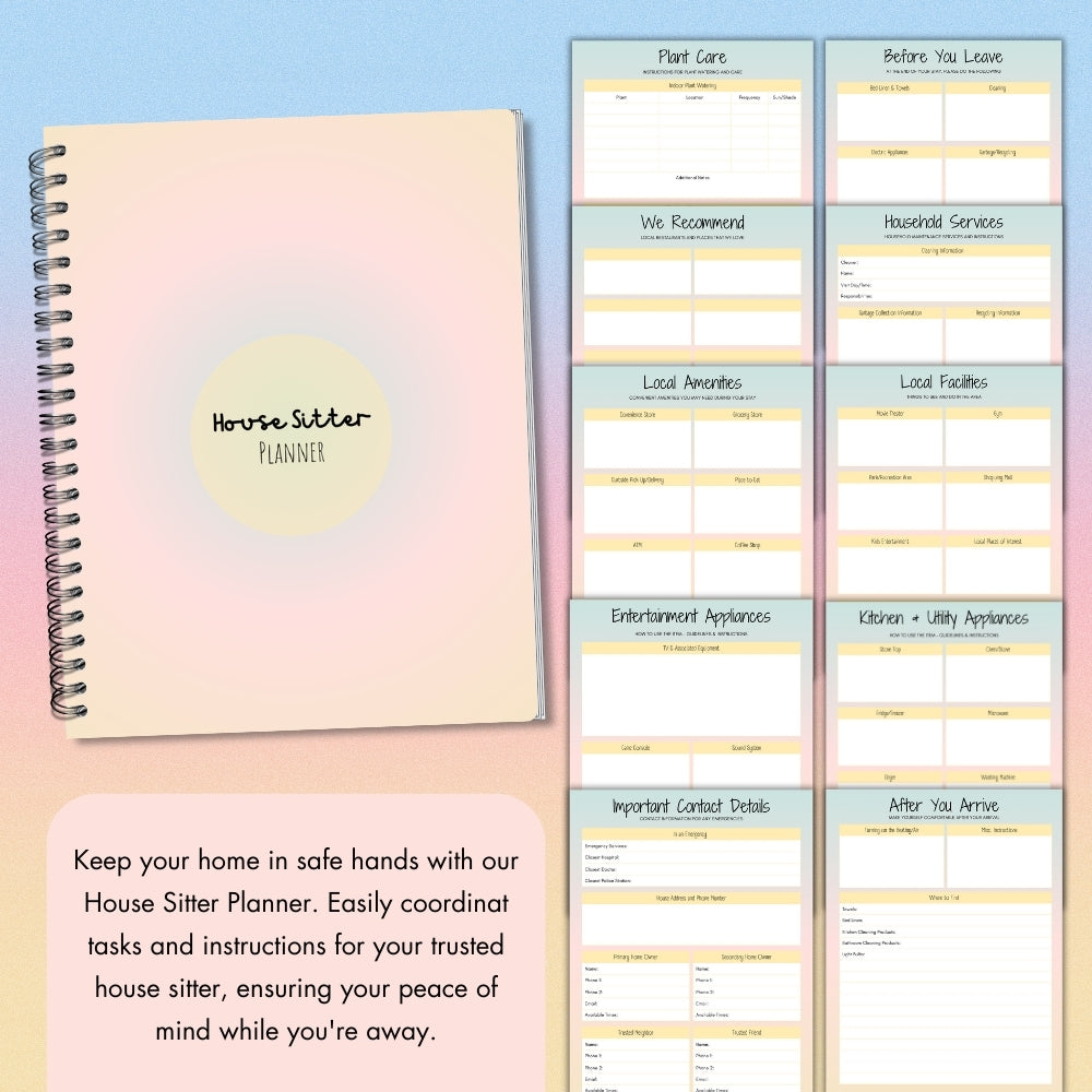 PLR House Sitter Planner | Editable Home Management Templates