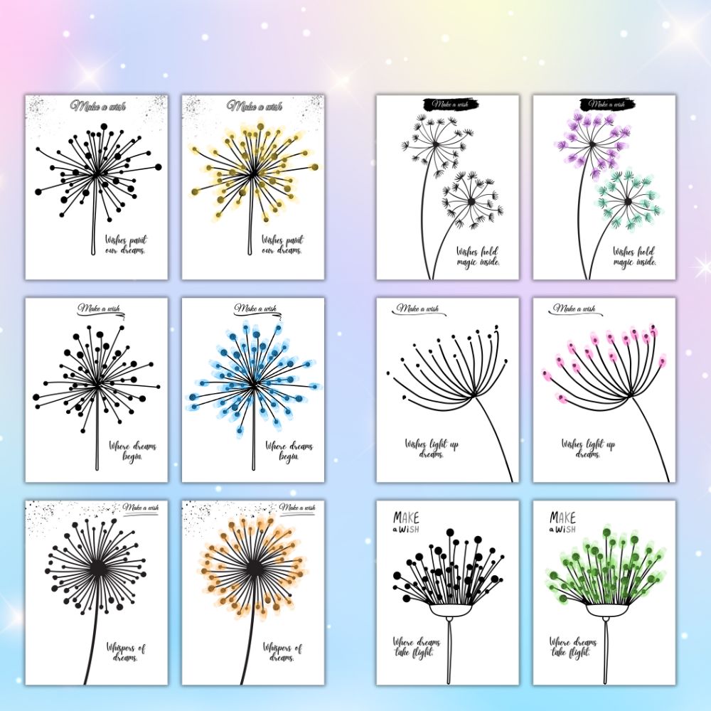 Kid Fingerprint Dandelion Craft – 10 Printable Designs