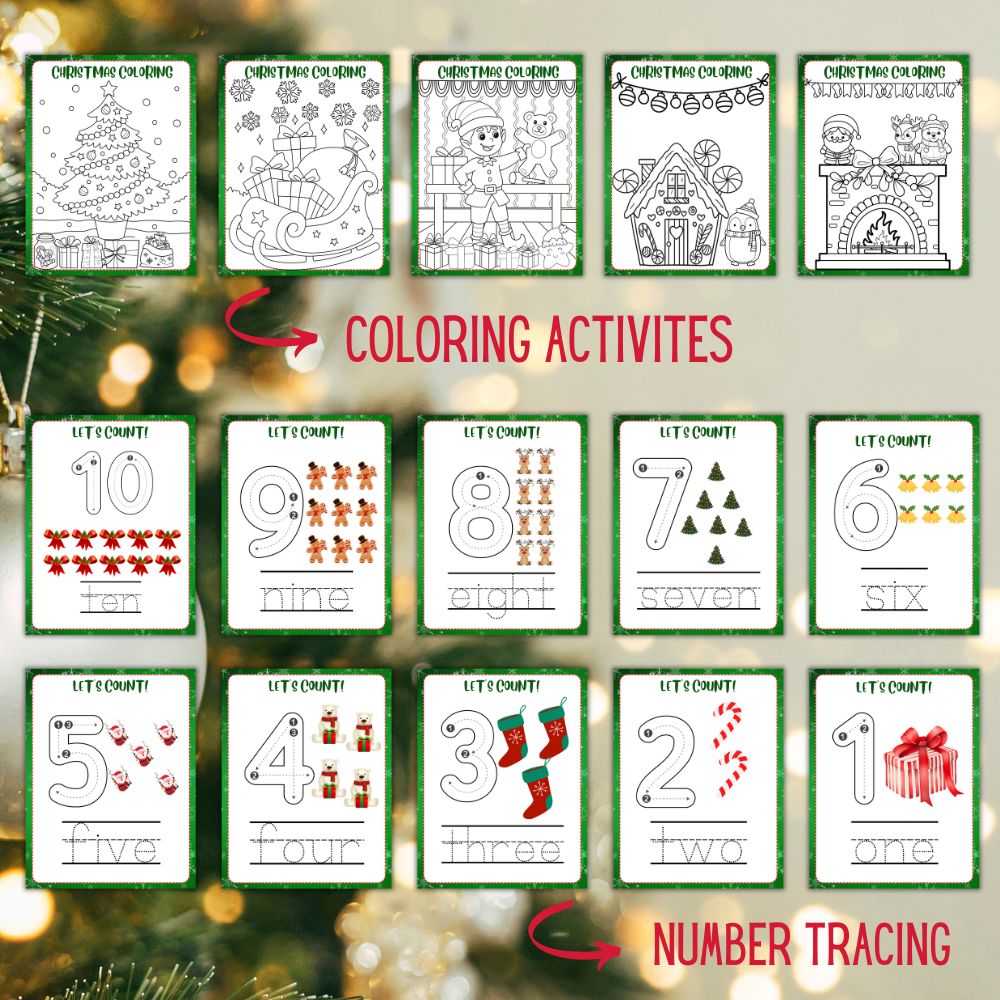 Kids Christmas Activity Workbook – 30 Fun Holiday Printables