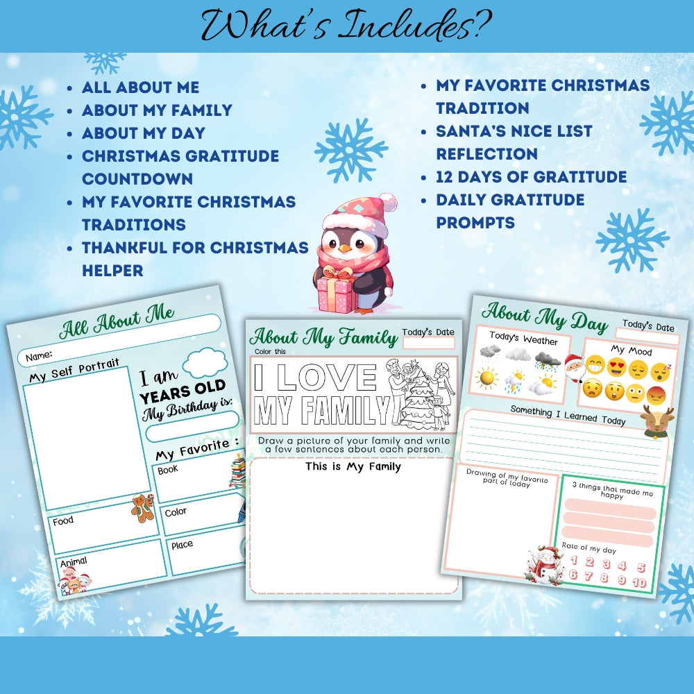 PLR Kids Christmas Gratitude Journal | Journals for holiday gratitude | My Store