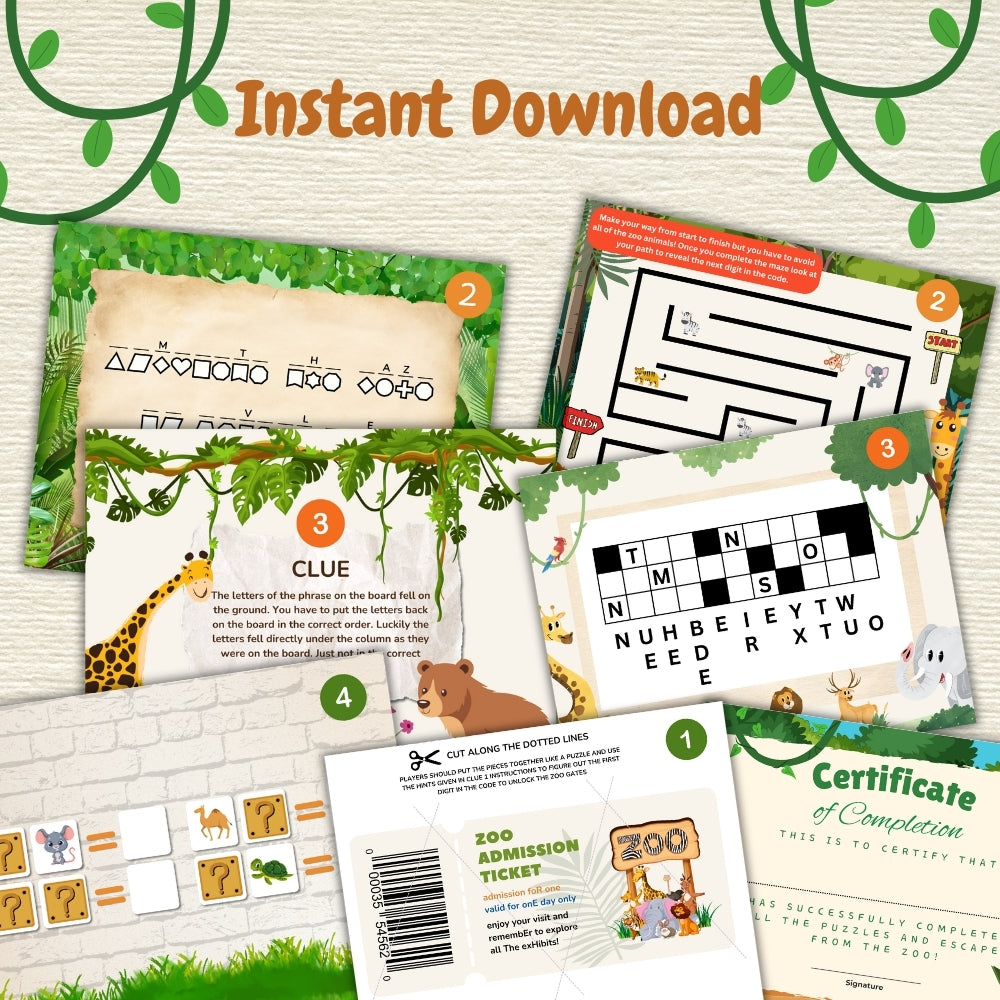 Zoo Escape Room for Kids – Printable Adventure Game