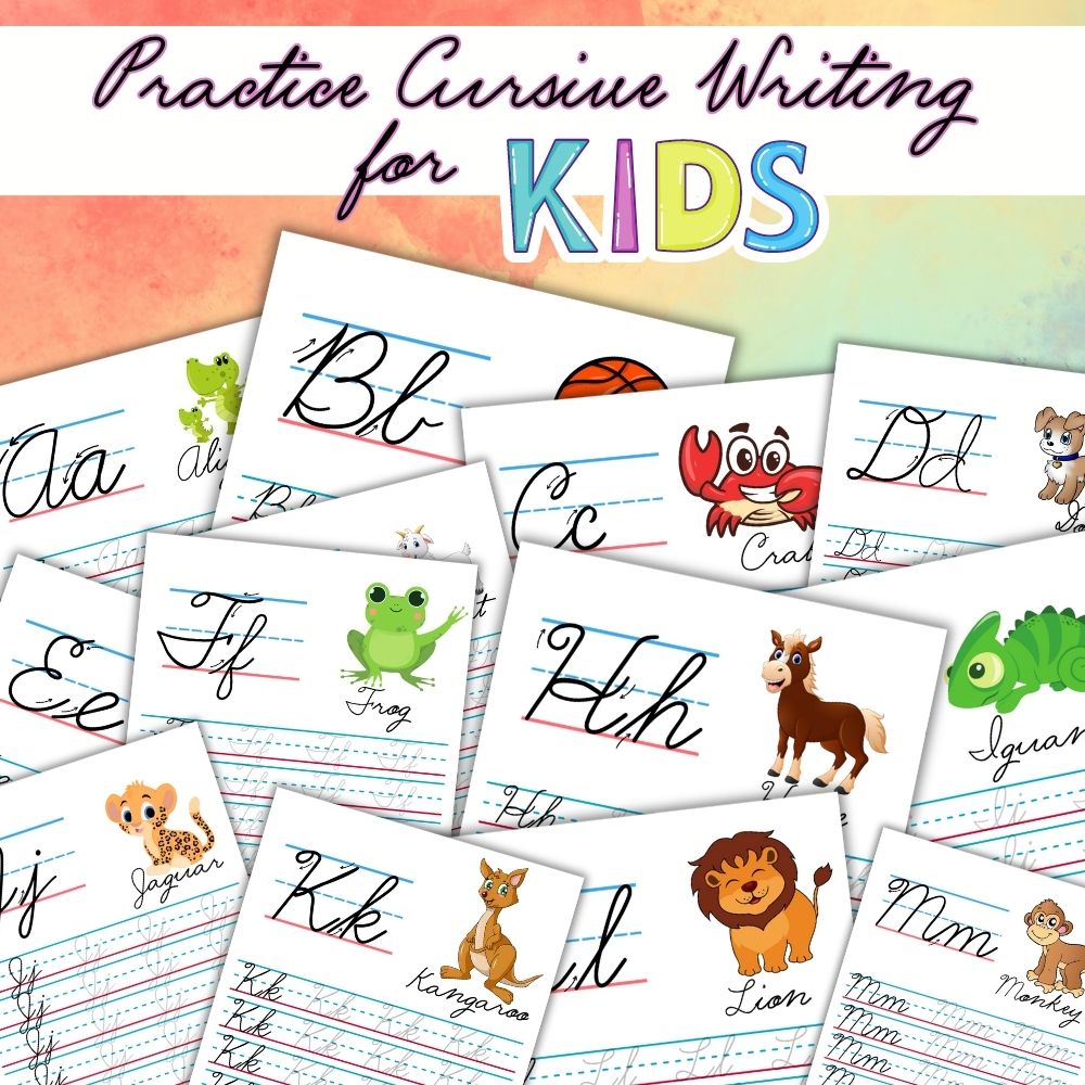 Cursive Writing Practice Worksheets for Kids A–Z