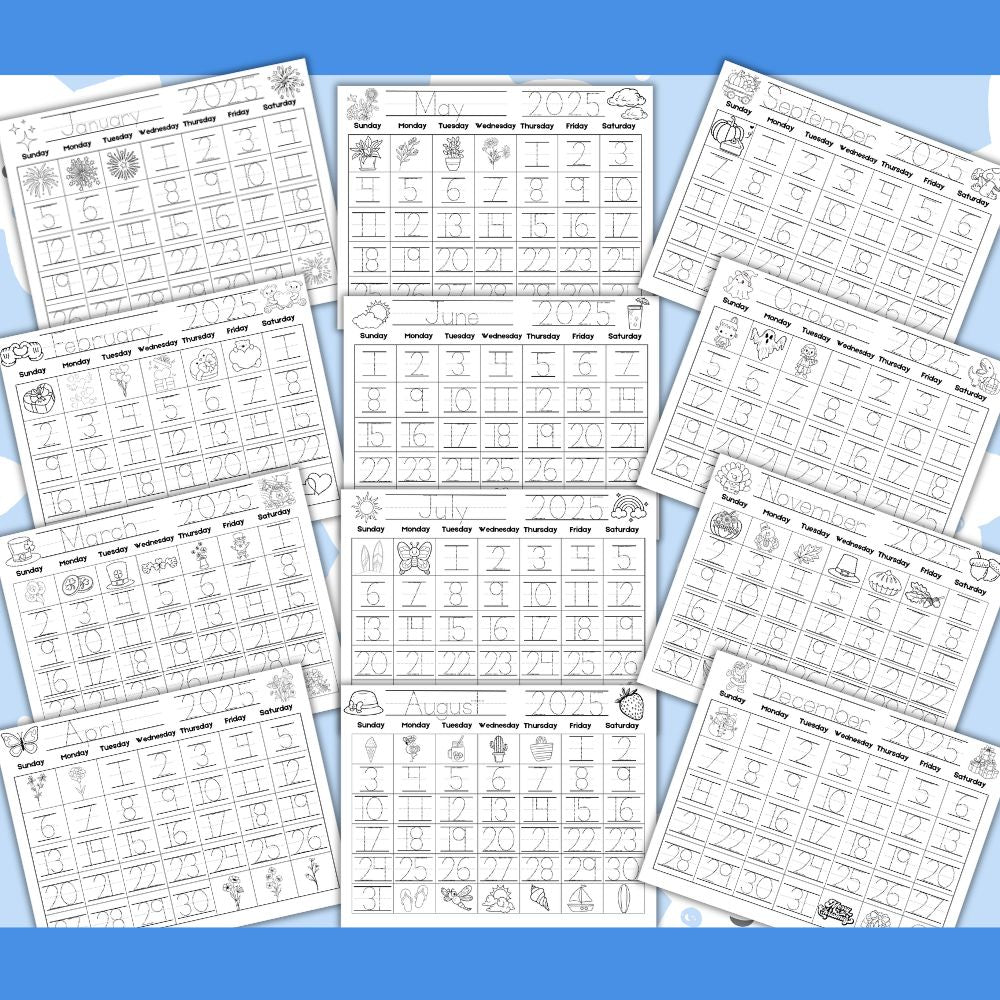 PLR Kids Traceable Monthly Calendar | Calendars for kids’ learning and organization | My Store