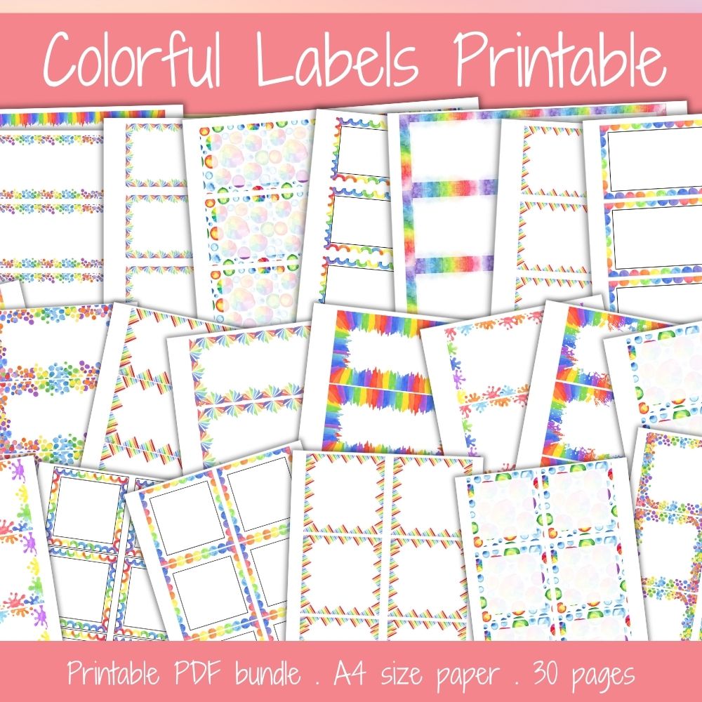 Watercolor Labels – 30 Printable Canva Templates