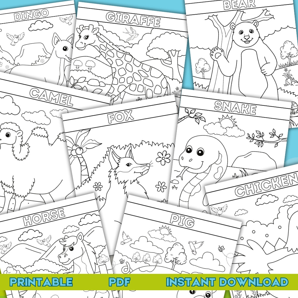 Land Animals Coloring Book – 25 Fun Printable Pages