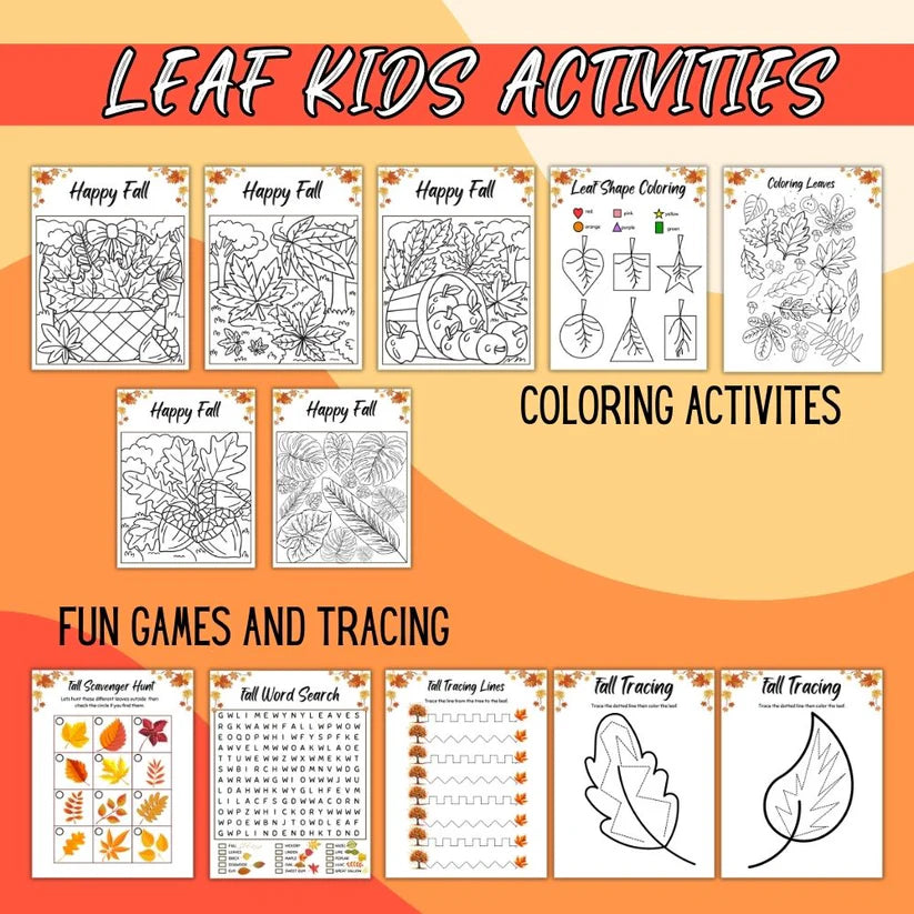 Leaf Kids Activity Pack – 20 Fall Printable Worksheets