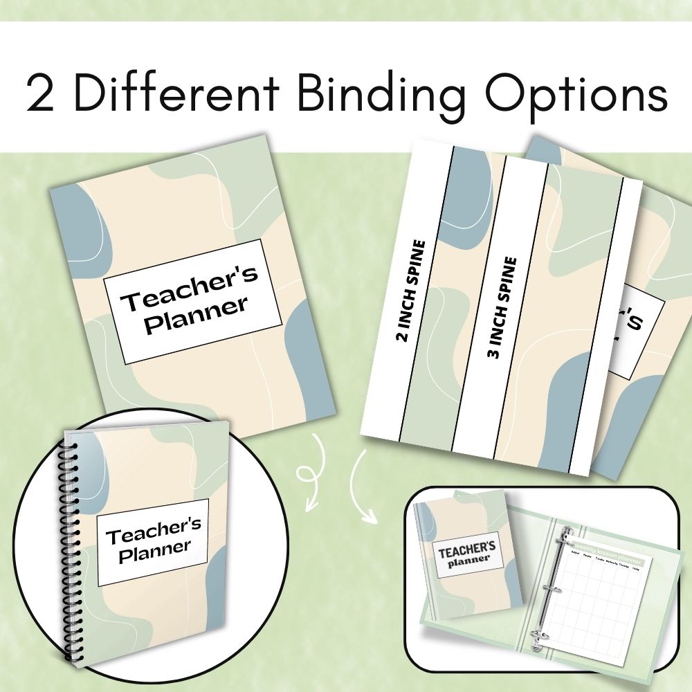 Light Pastel Teacher Planner | Organize Lessons Schedules & Goals