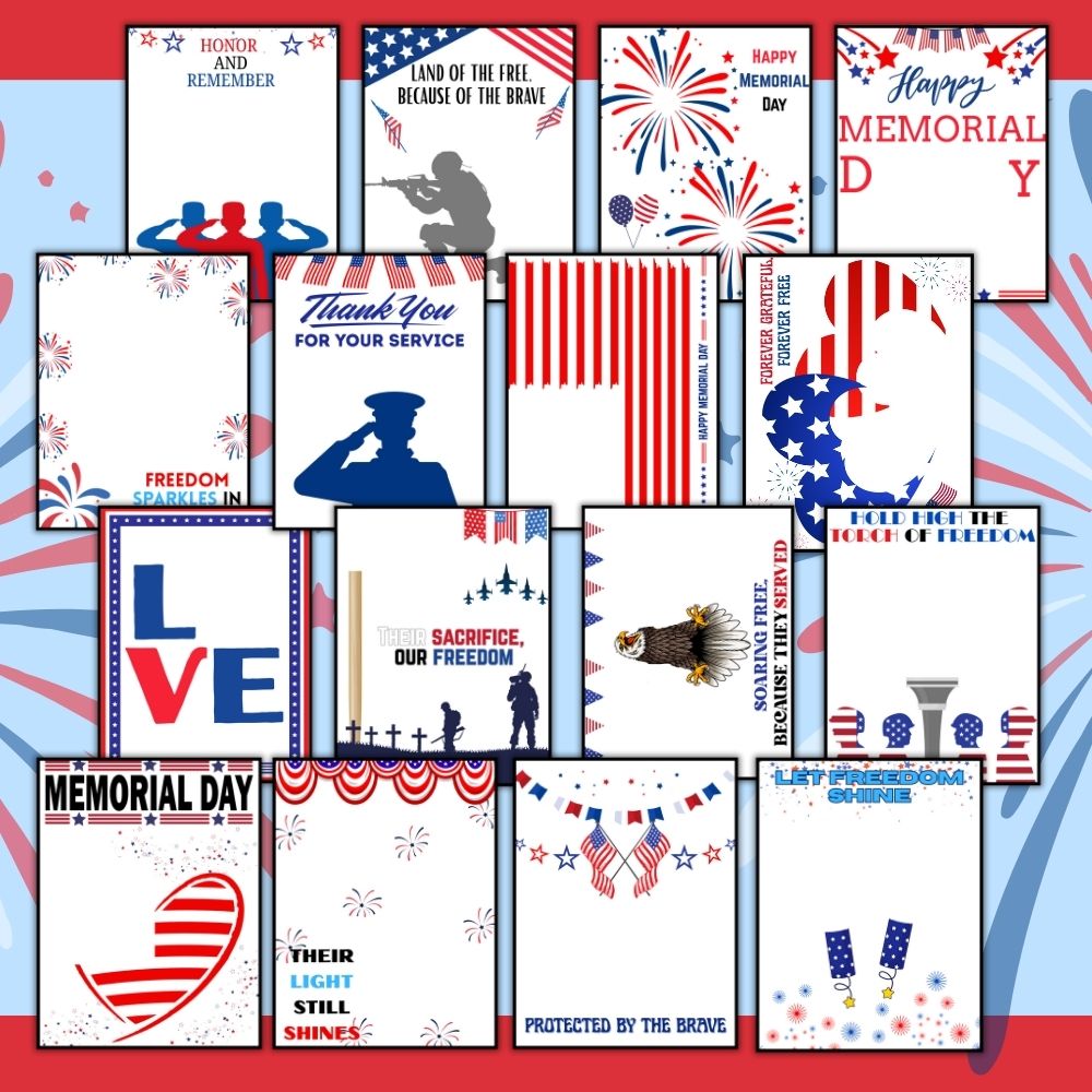 Printable Memorial Day Handprint Art – 16 Designs