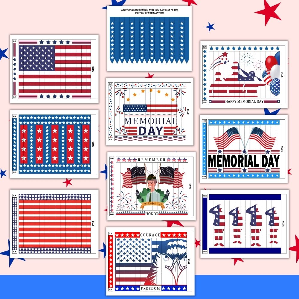 Printable Memorial Day Lantern Craft