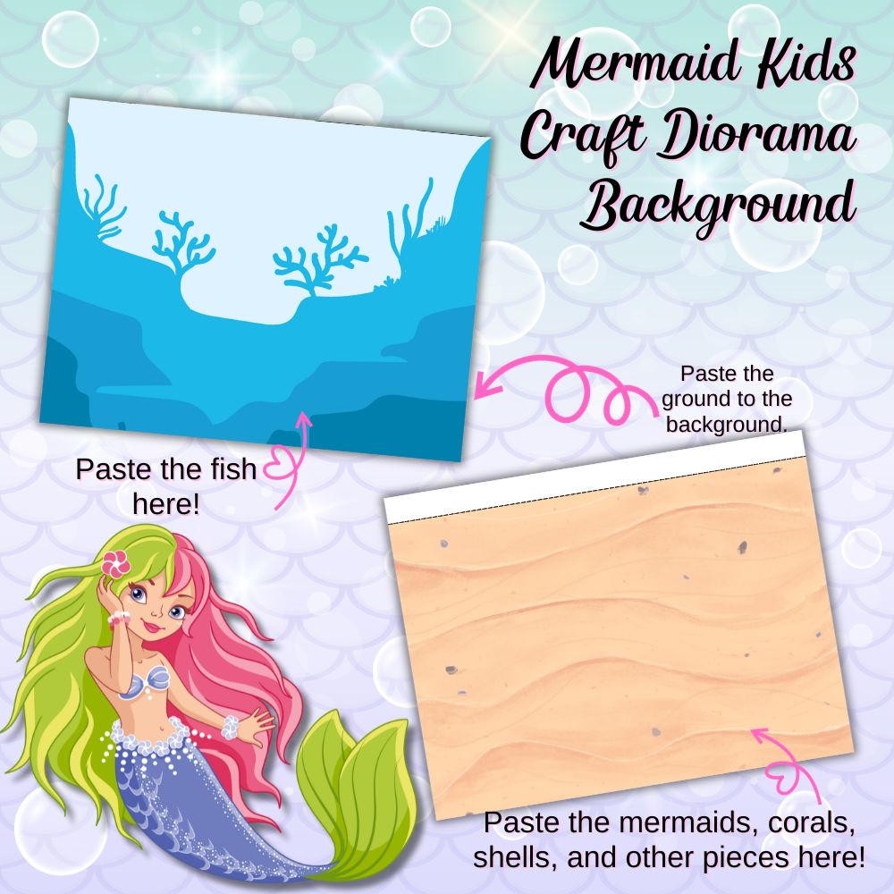 Mermaid Kids Craft Diorama – Printable Ocean Scene