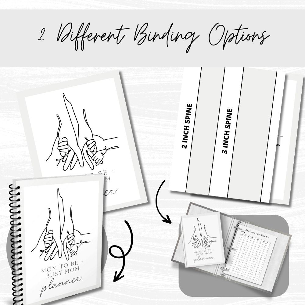 PLR Black and White Mom to Be + Busy Mom Planner | Journals for moms | My Store