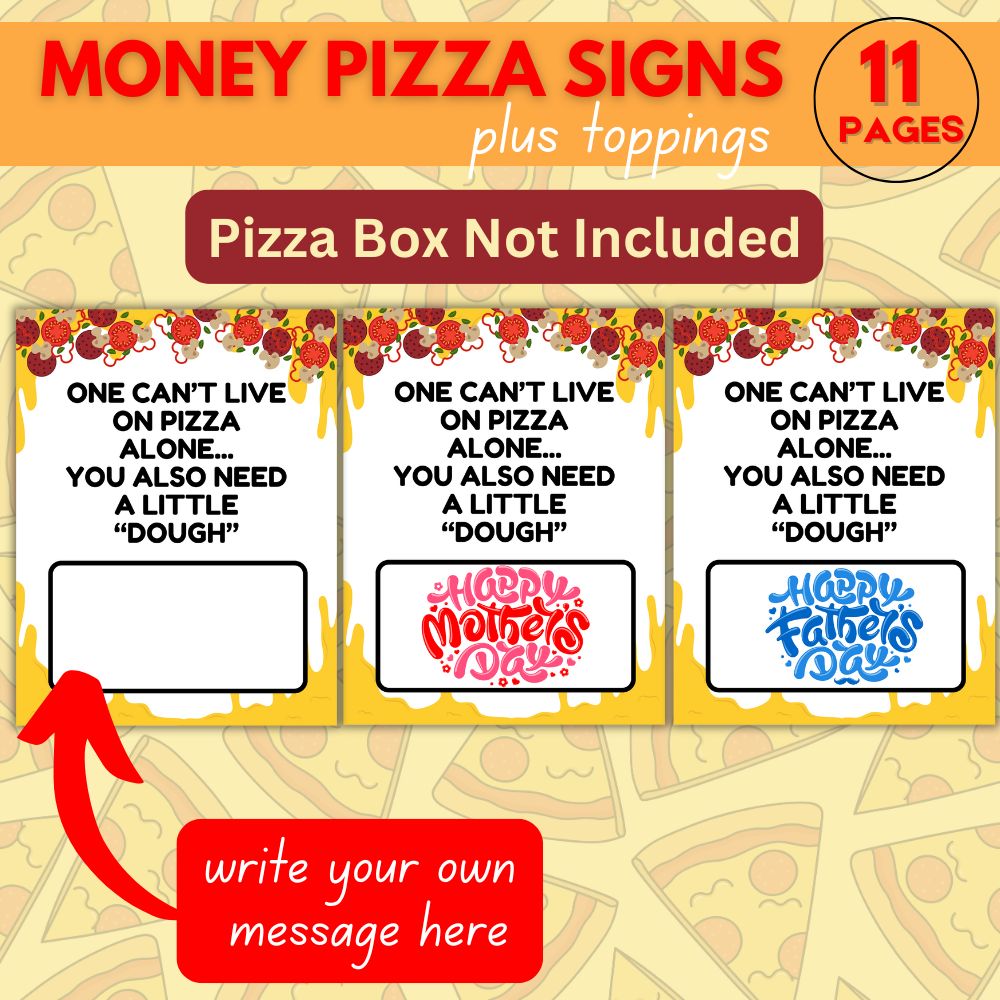 Money Pizza Signs – Fun Printable Gift Idea