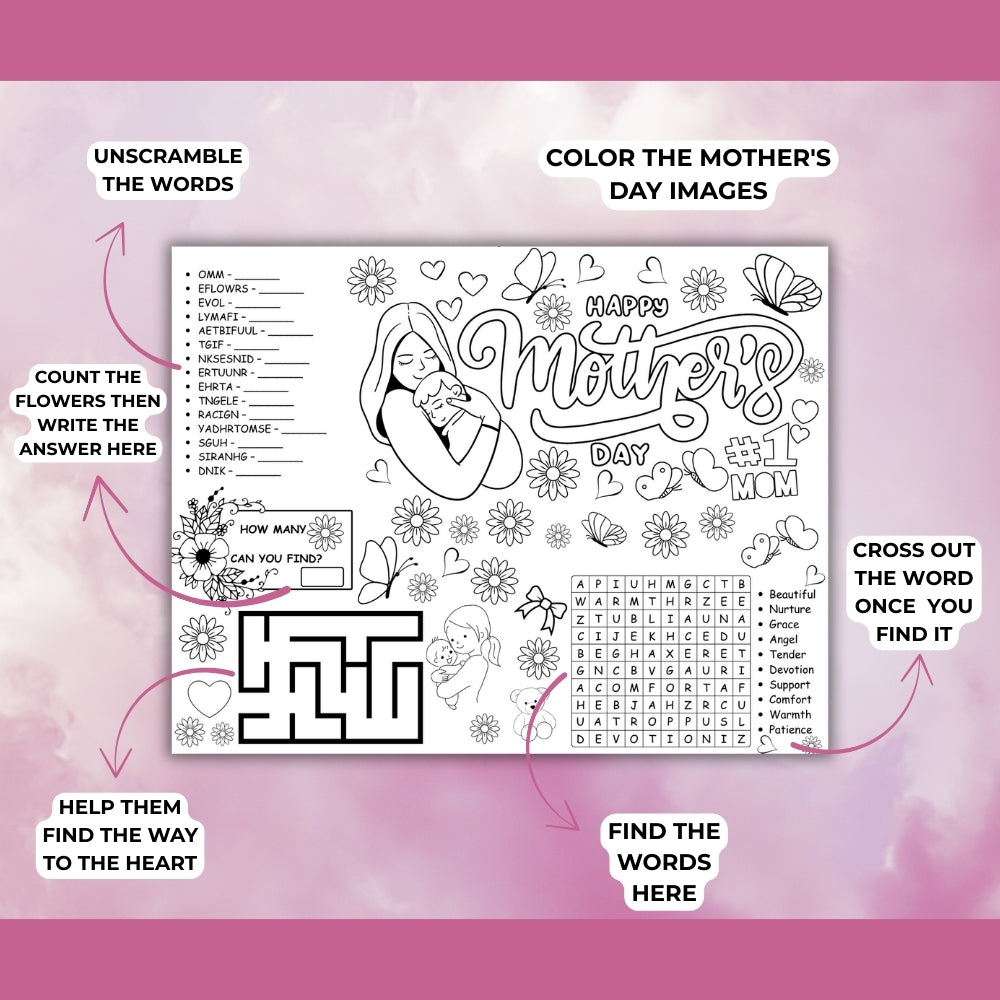 Printable Mother's Day Activity Placemats