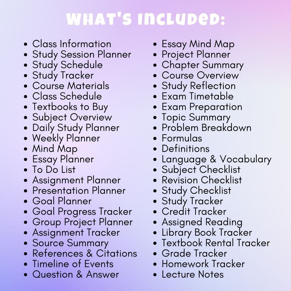 Multicolor Student Planner