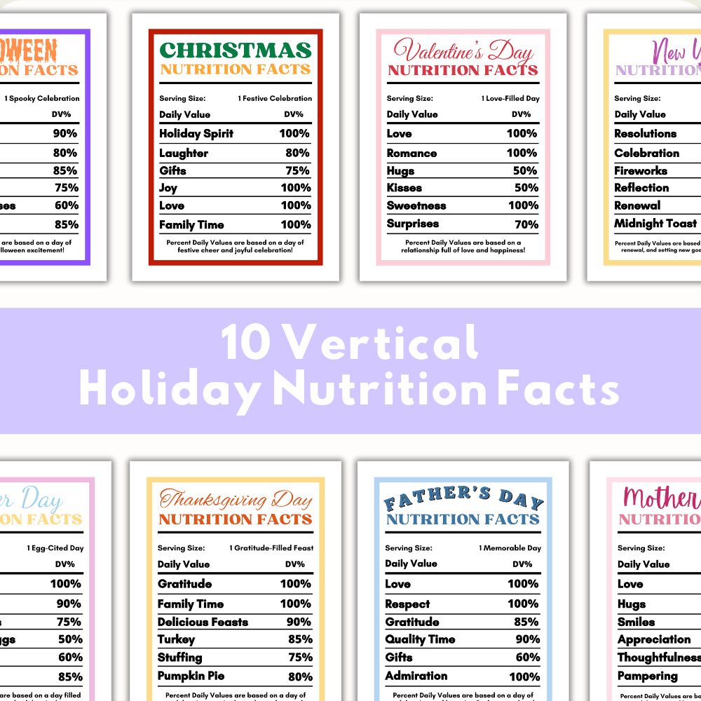 Holiday Nutritional Fact Labels – 10 Festive Designs