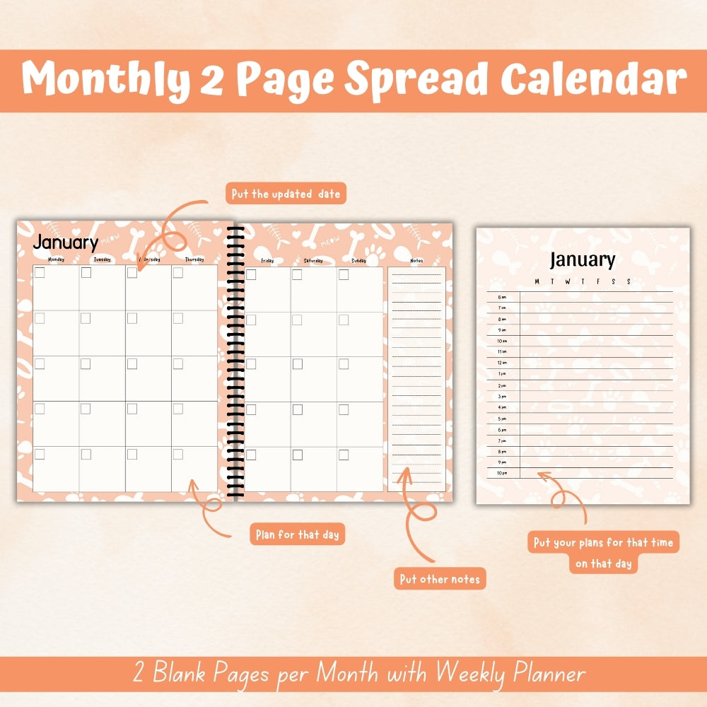 PLR Orange Pet Planner | Editable Pet Care Organizer Templates