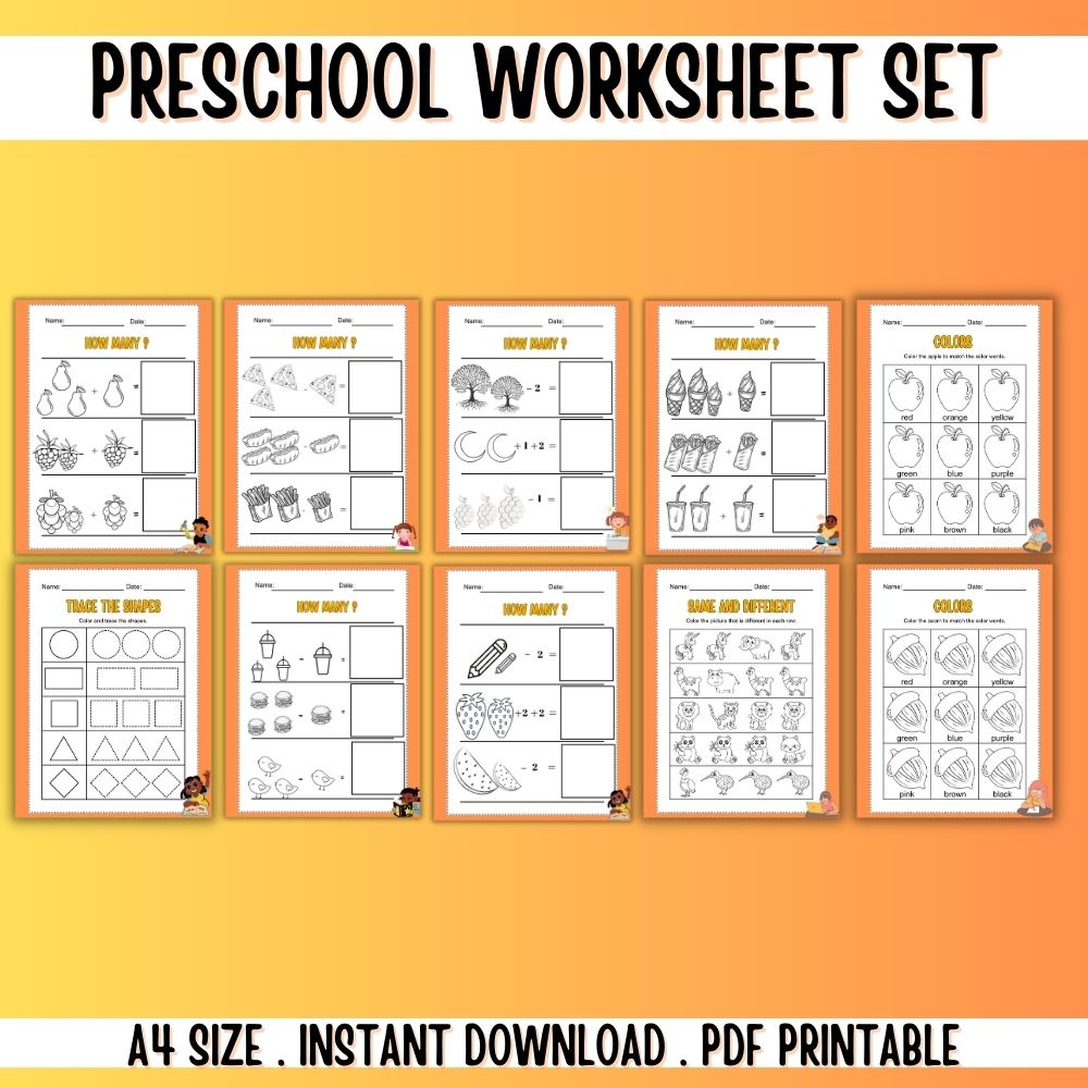 Preschool Worksheets – 50 Fun Printable Activities