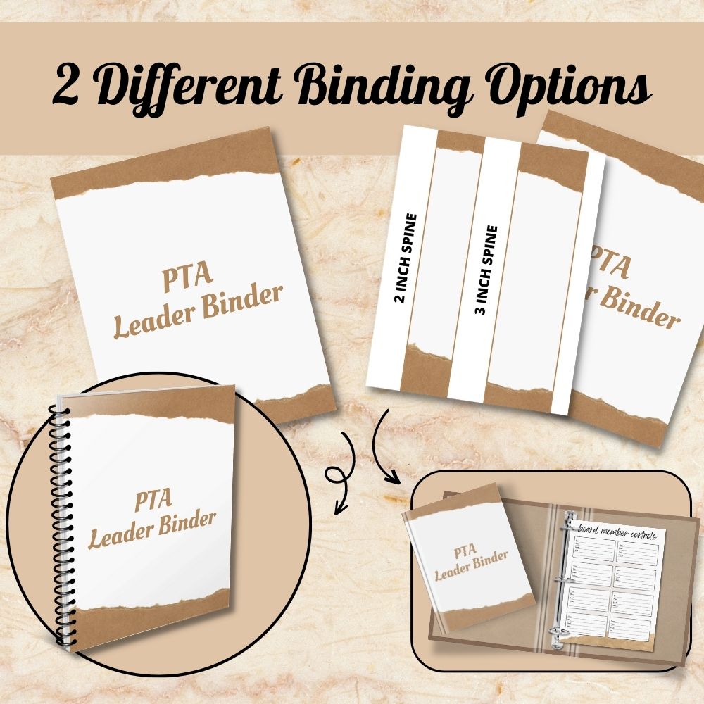 PTA Leader Planner in Brown & White | Organize Meetings & Events