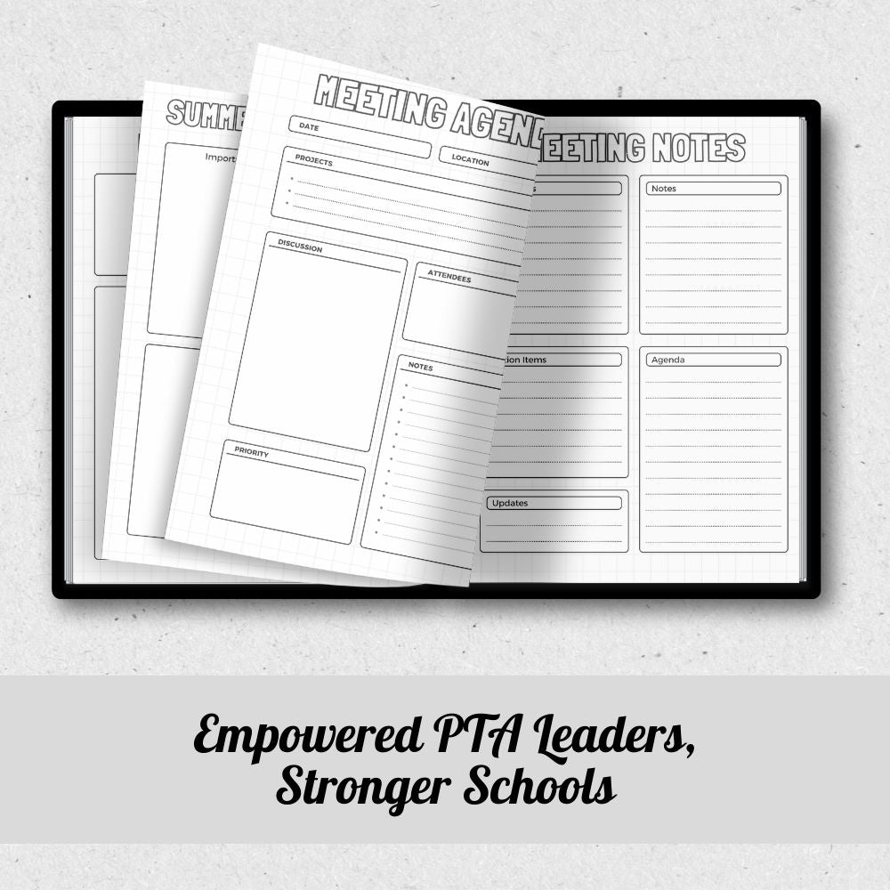 PTA Leader Planner | Organize Meetings Events & School Goals