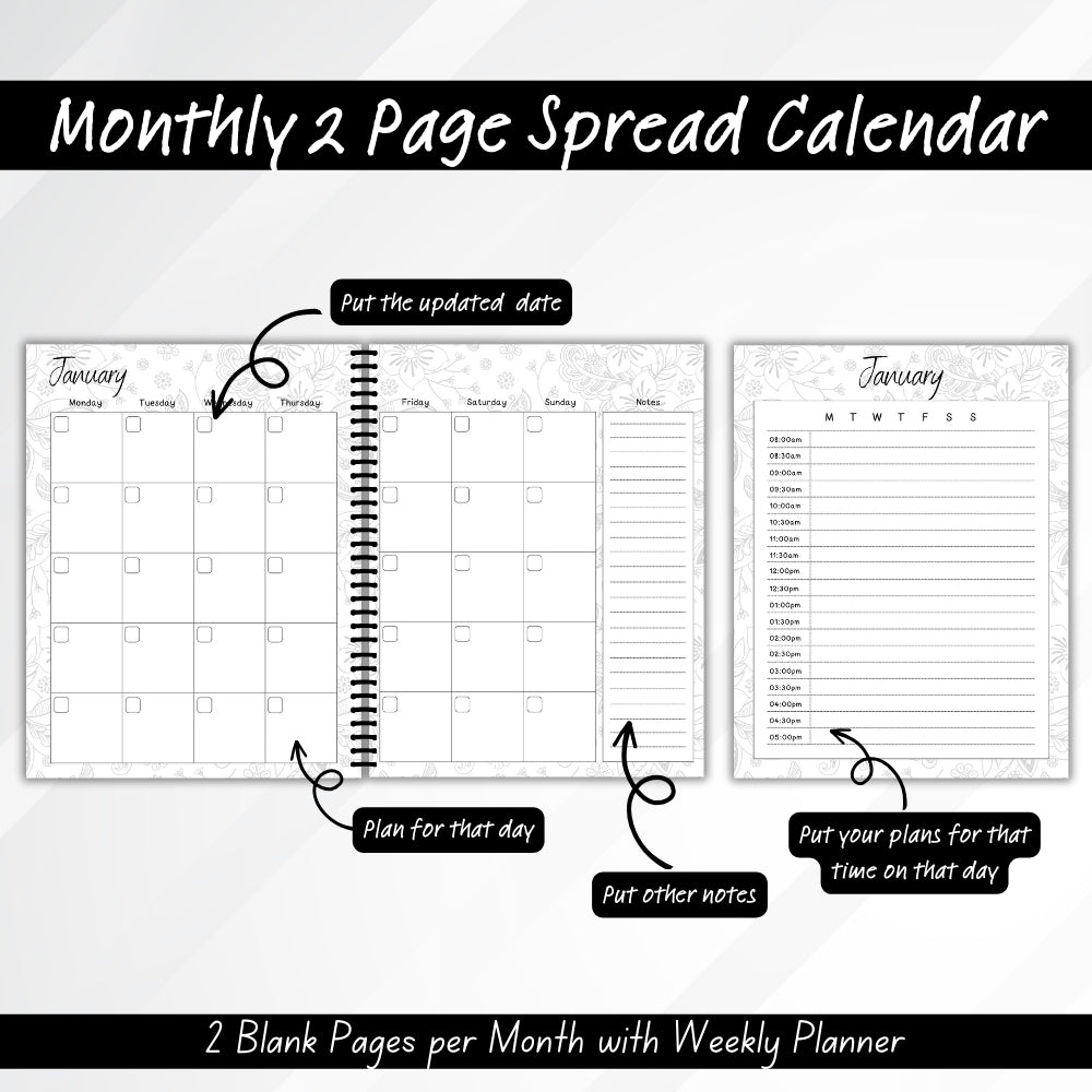 PLR Black and White Pain Management Tracker Journal | Journals for pain tracking | My Store