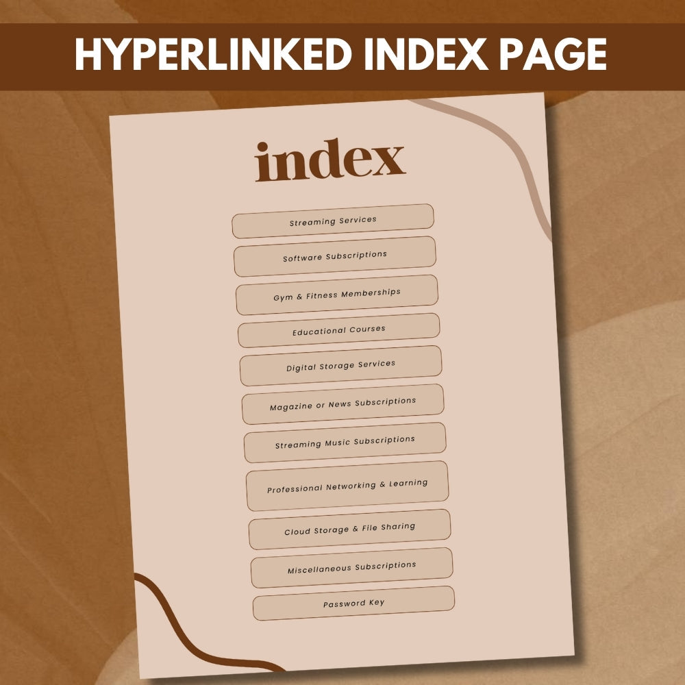 Digital Password Keeper Planner