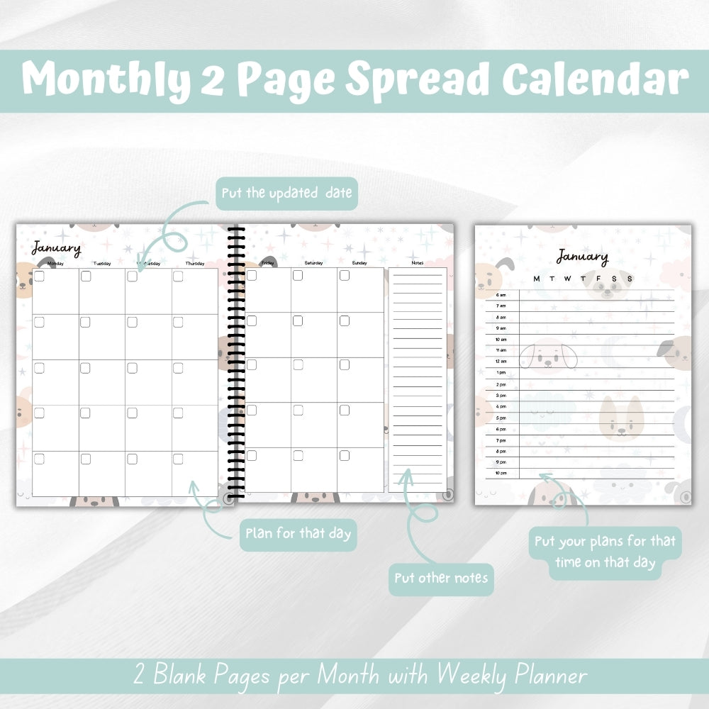 PLR Dog Care Planner | Pastel Editable Pet Care Templates