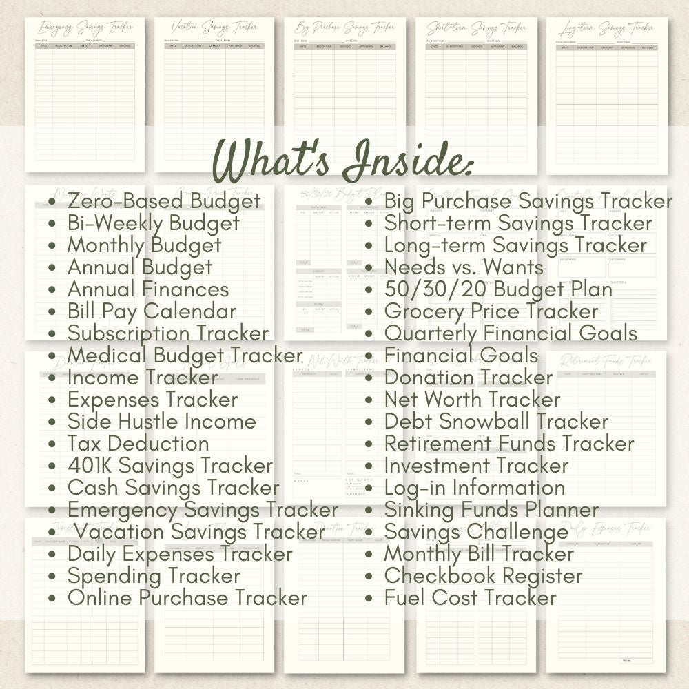 PLR Personal Finance Planner | Minimalist Editable Budget Templates