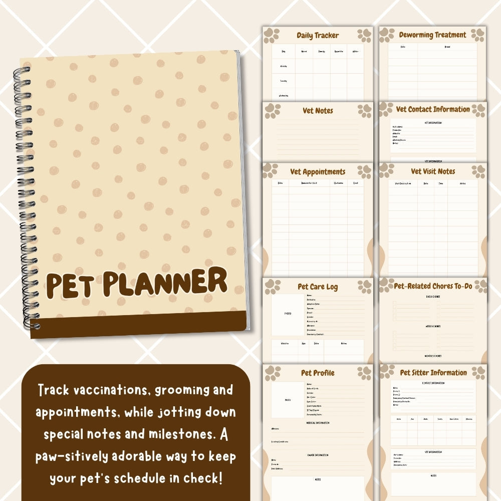 PLR Pet Planner | Editable Pet Care & Organizer Templates