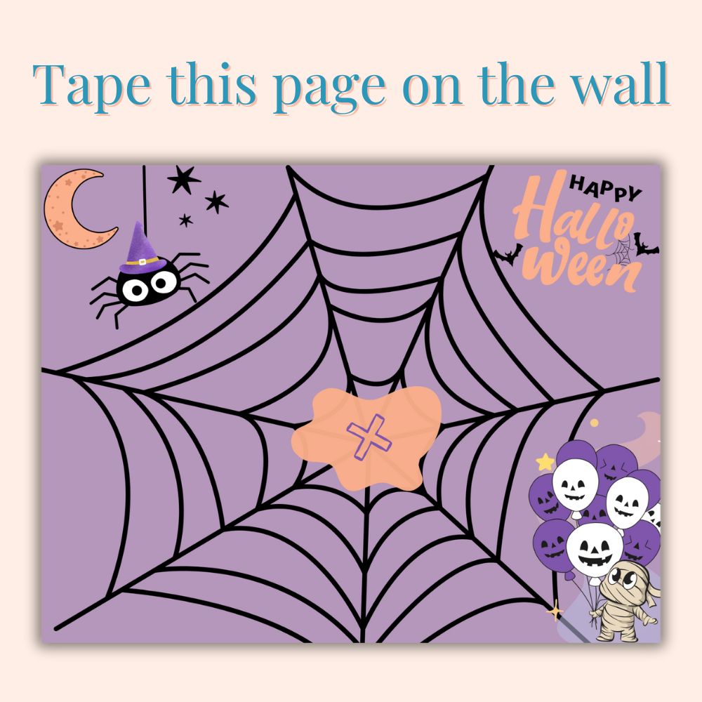 Pin the Spider on the Web – Halloween Party Game
