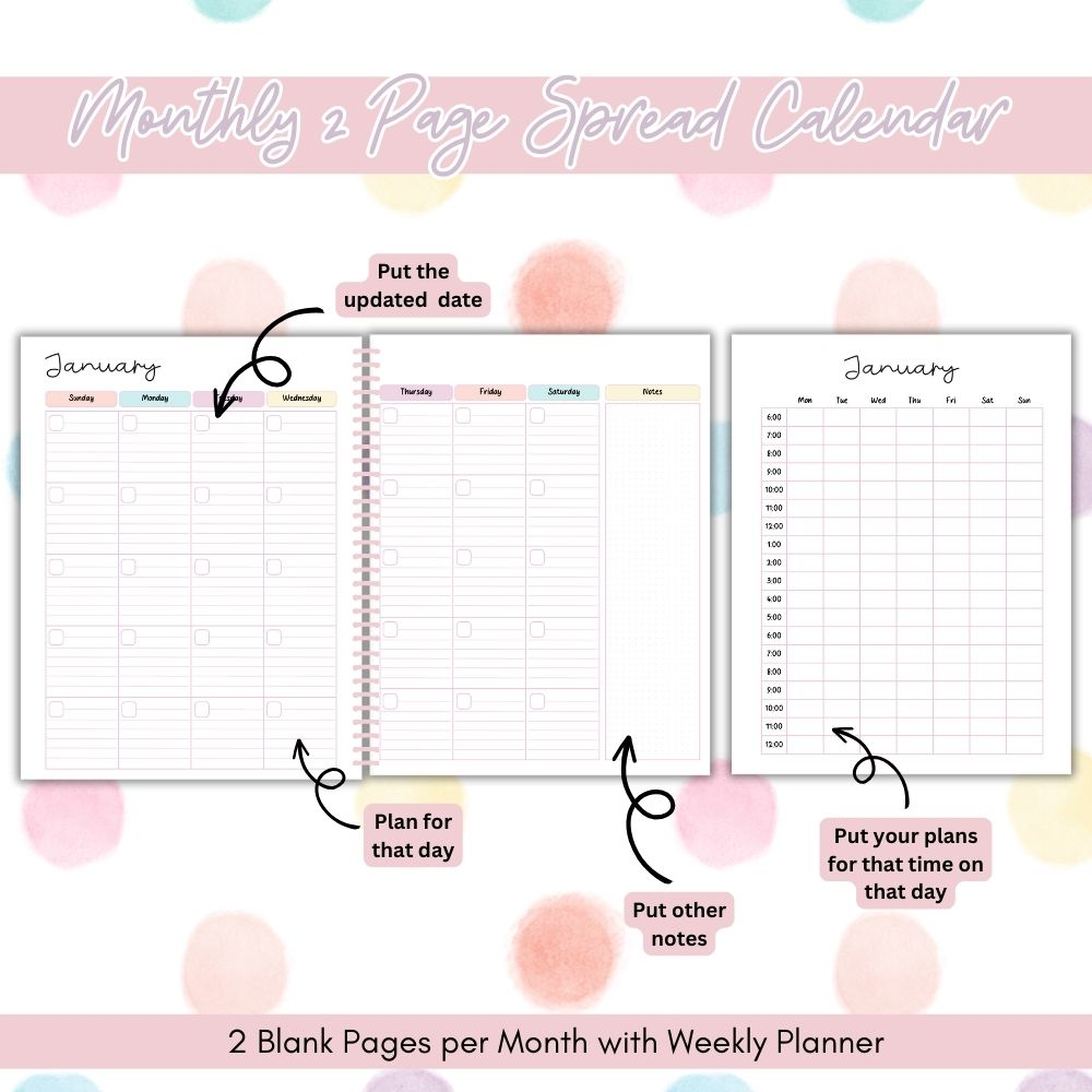 PLR ADHD Planner | Polka Dot Editable Focus & Routine Templates