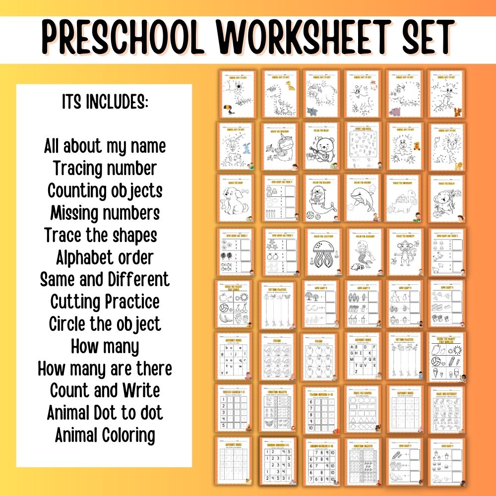 Preschool Worksheets – 50 Fun Printable Activities