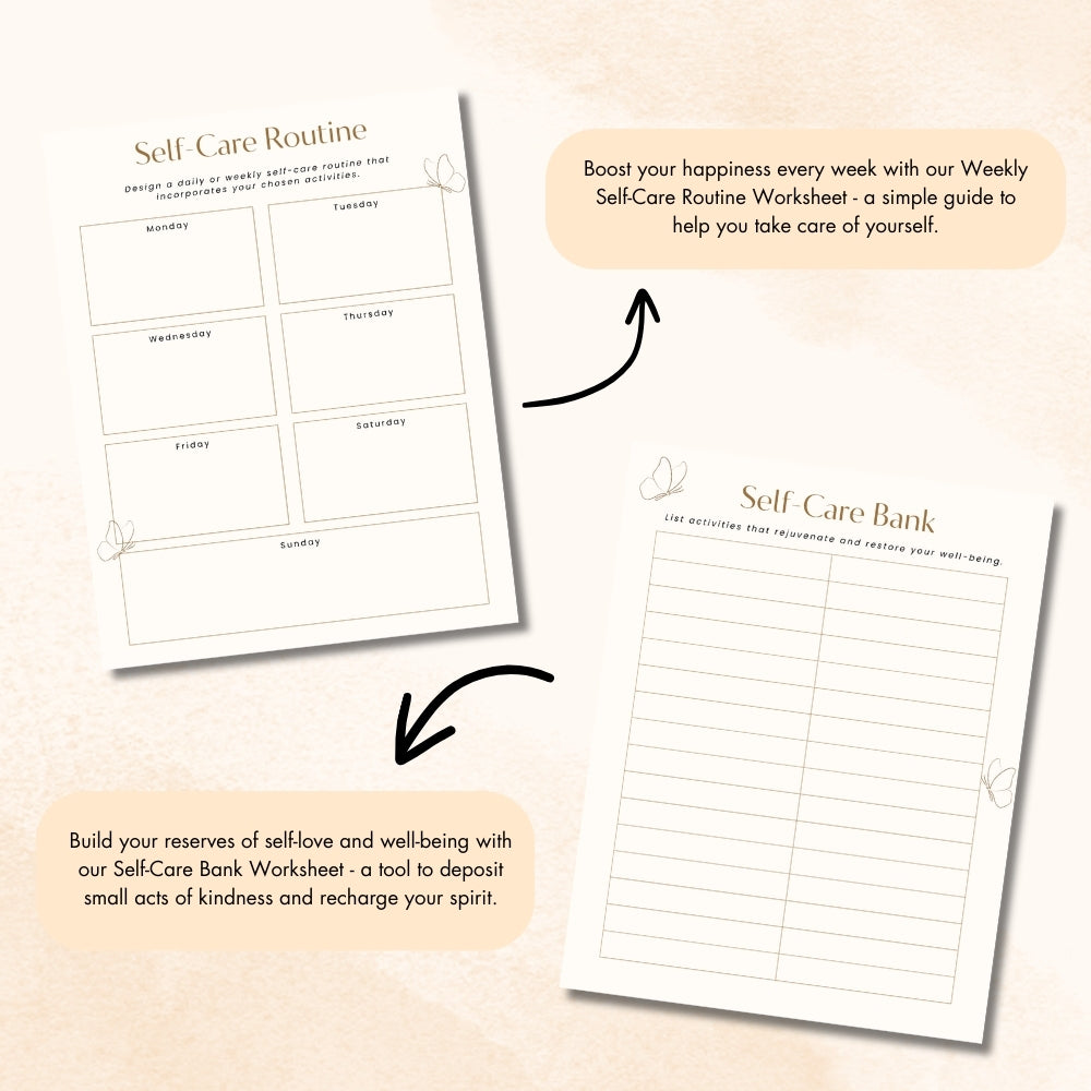 PLR Beige Self-Care Worksheet Set | Journals for self-care | My Store