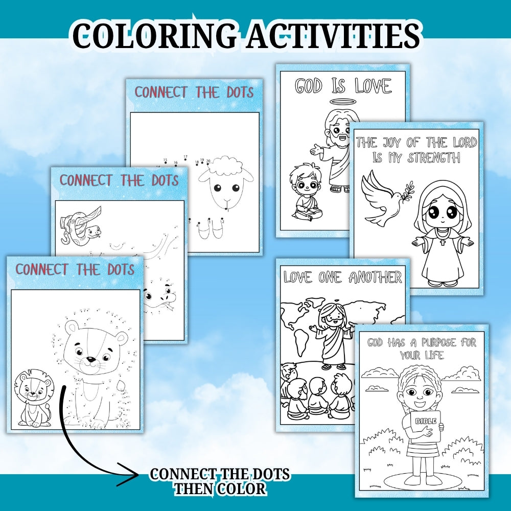 Bible Activity Sheets for Kids – Printable PDF Pack