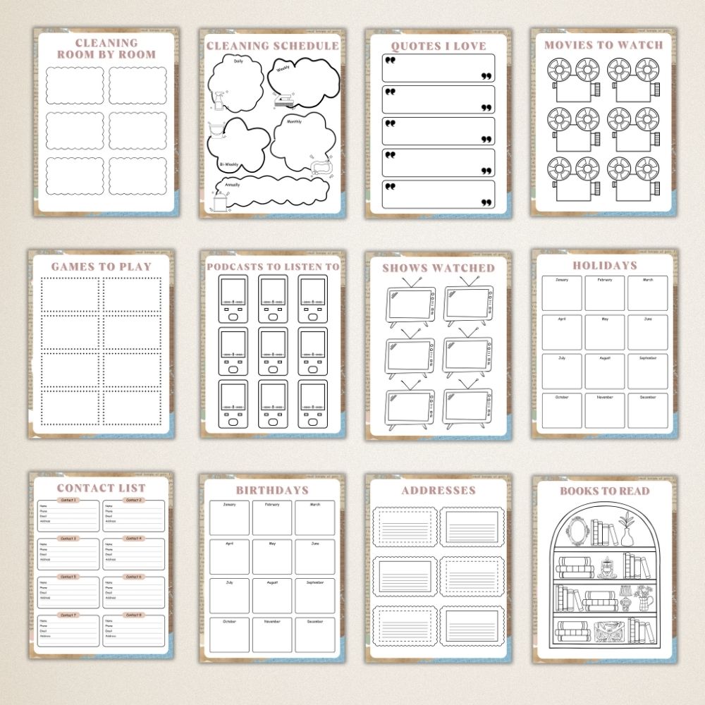 PLR Blue Bullet Planners & Trackers | Editable Productivity Templates