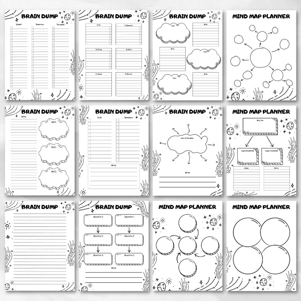 Brain Dump Journal – 63 Page Printable PLR Planner
