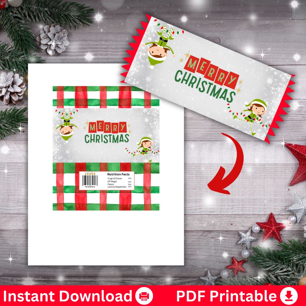 Christmas Candy Wrappers – Printable Treat Covers