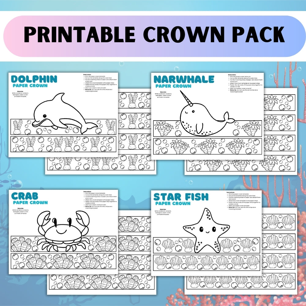 Under the Sea Crown Pack – Printable Kids Crafts