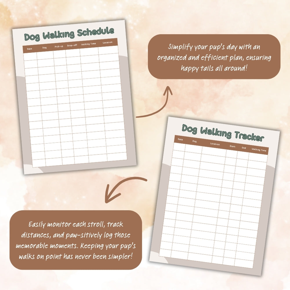 PLR Dog Walker Planner | Editable Pet Care & Schedule Templates