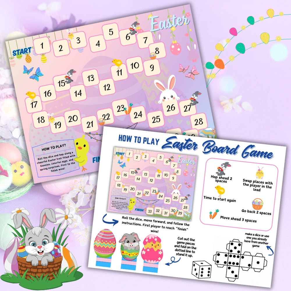 Easter Printable Board Game Bundle – Fun Family Play