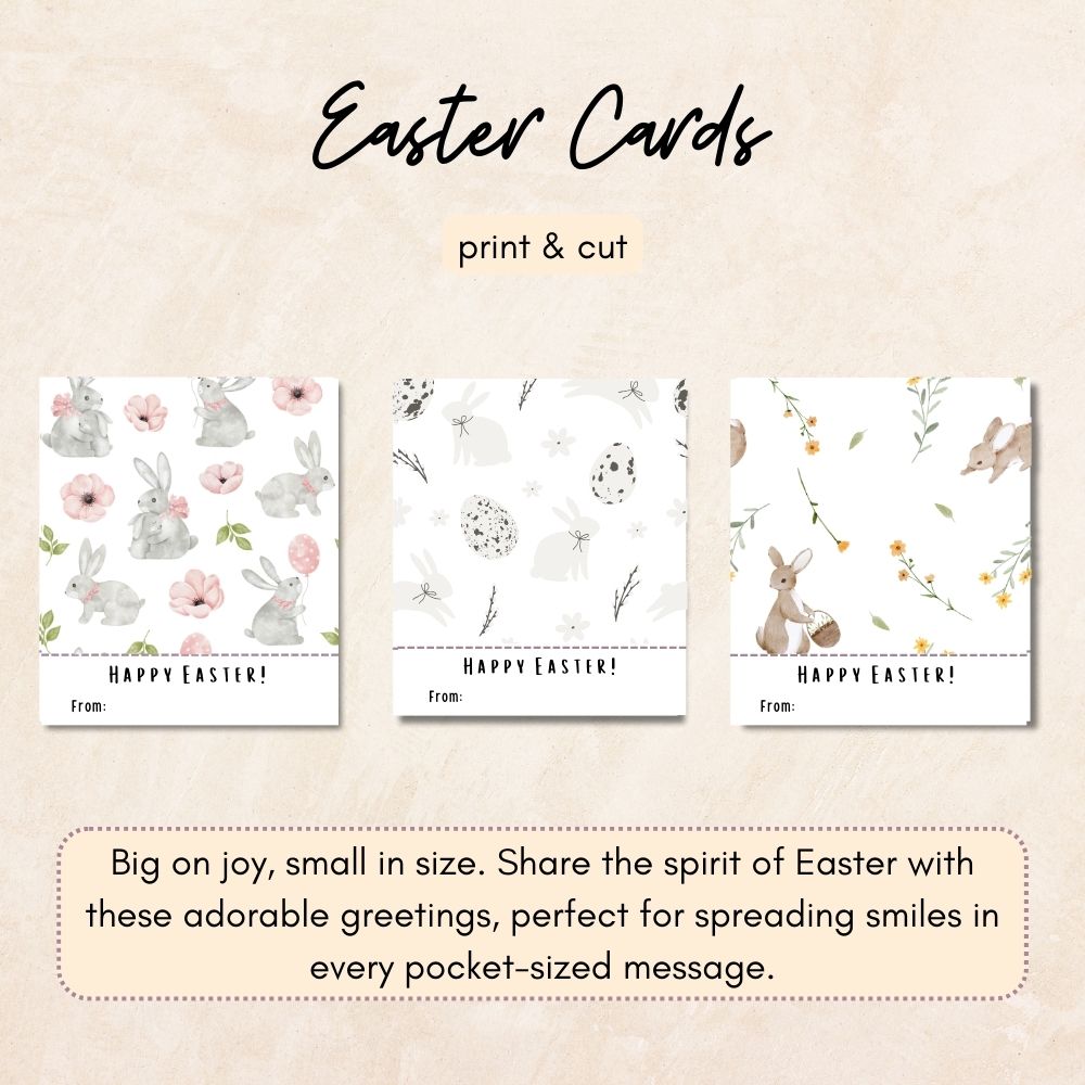 Easter Printable Set – Cards, Tags, Coloring & Wall Art
