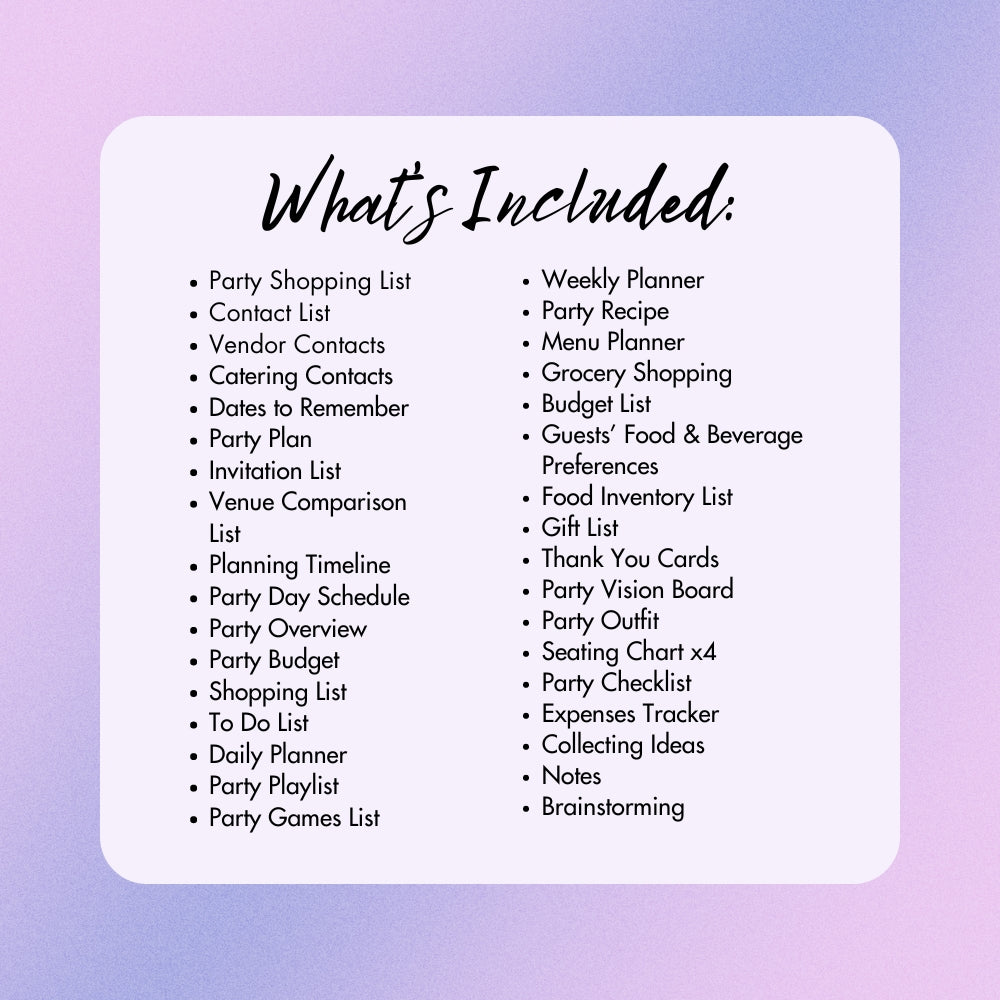 PLR Generic Event & Party Planner | Editable Party Planning Templates