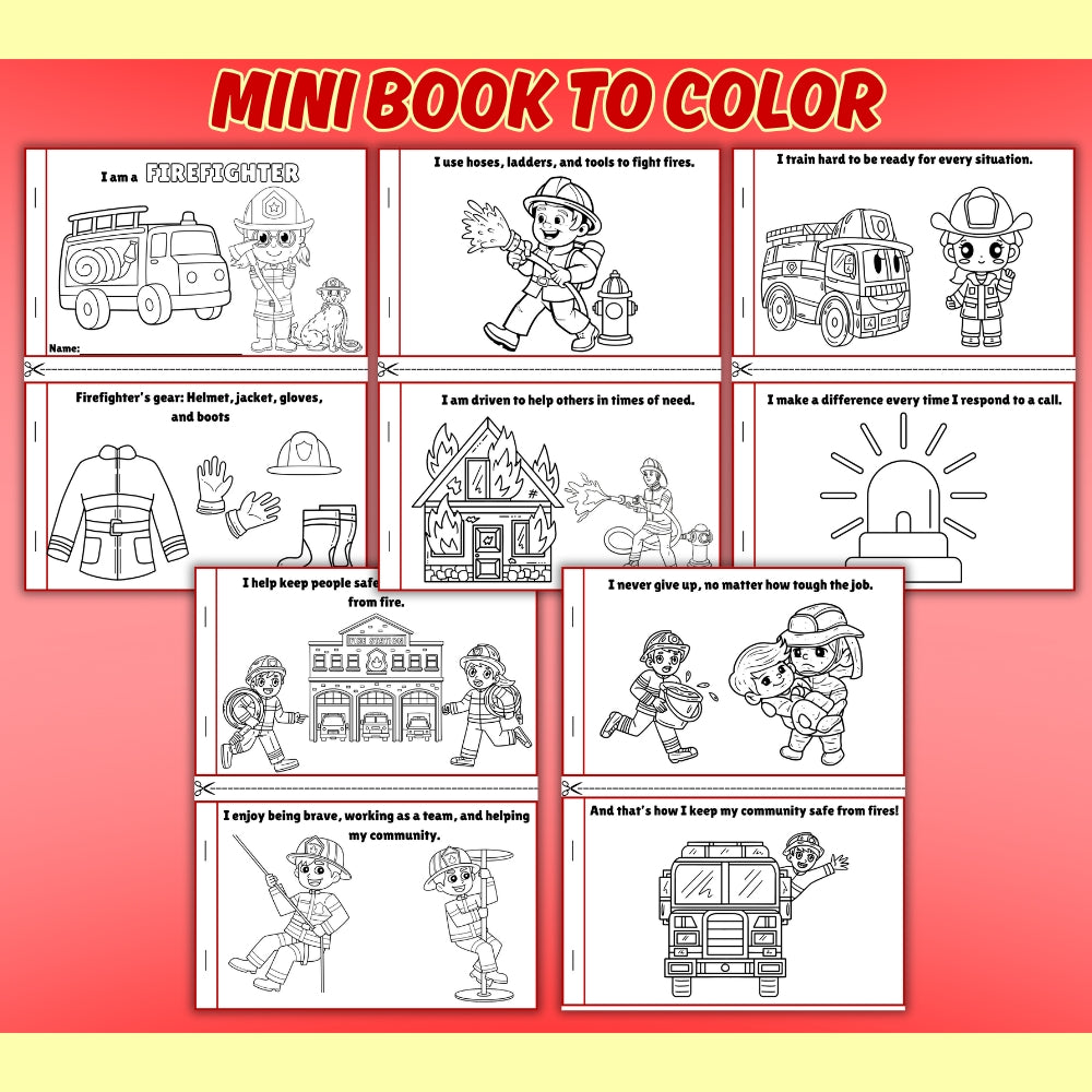 Kids Firefighter Activity Pack Printable (19 Pages)