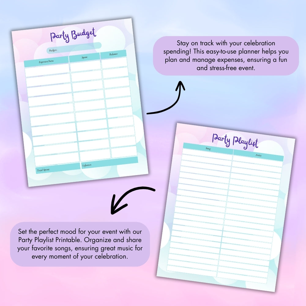 PLR Green Event & Party Planner | Editable Party Planning Templates