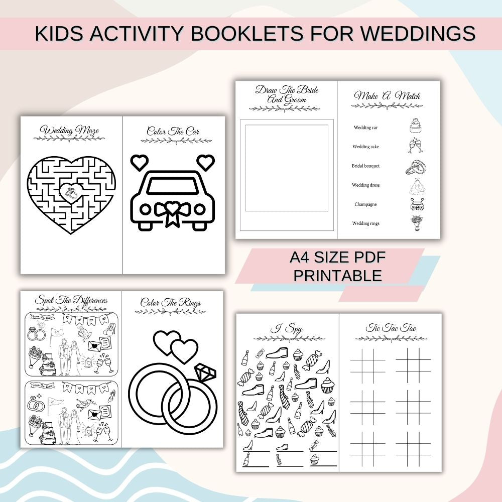 Kids Activity Booklets for Weddings – Fun Printable