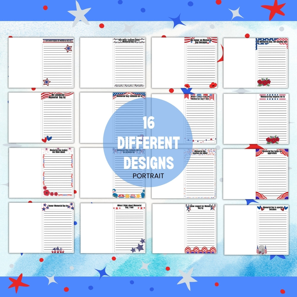 Printable Memorial Day Craft Writing Activity (33 Pages)