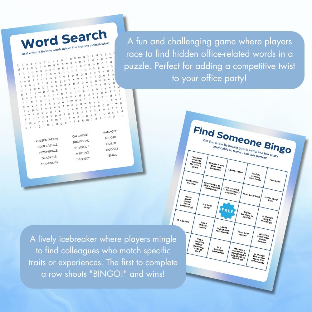 Printable Office Party Game Bundle – 32 Fun Games
