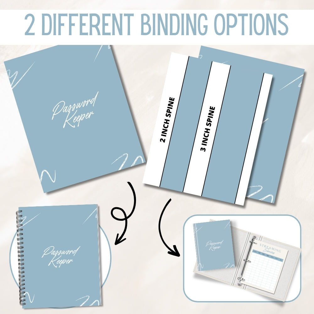 PLR Password Keeper Planner | Printable Editable Login Tracker