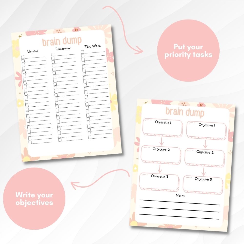 PLR Pastel Brain Dump Journal | Journals for organization | My Store